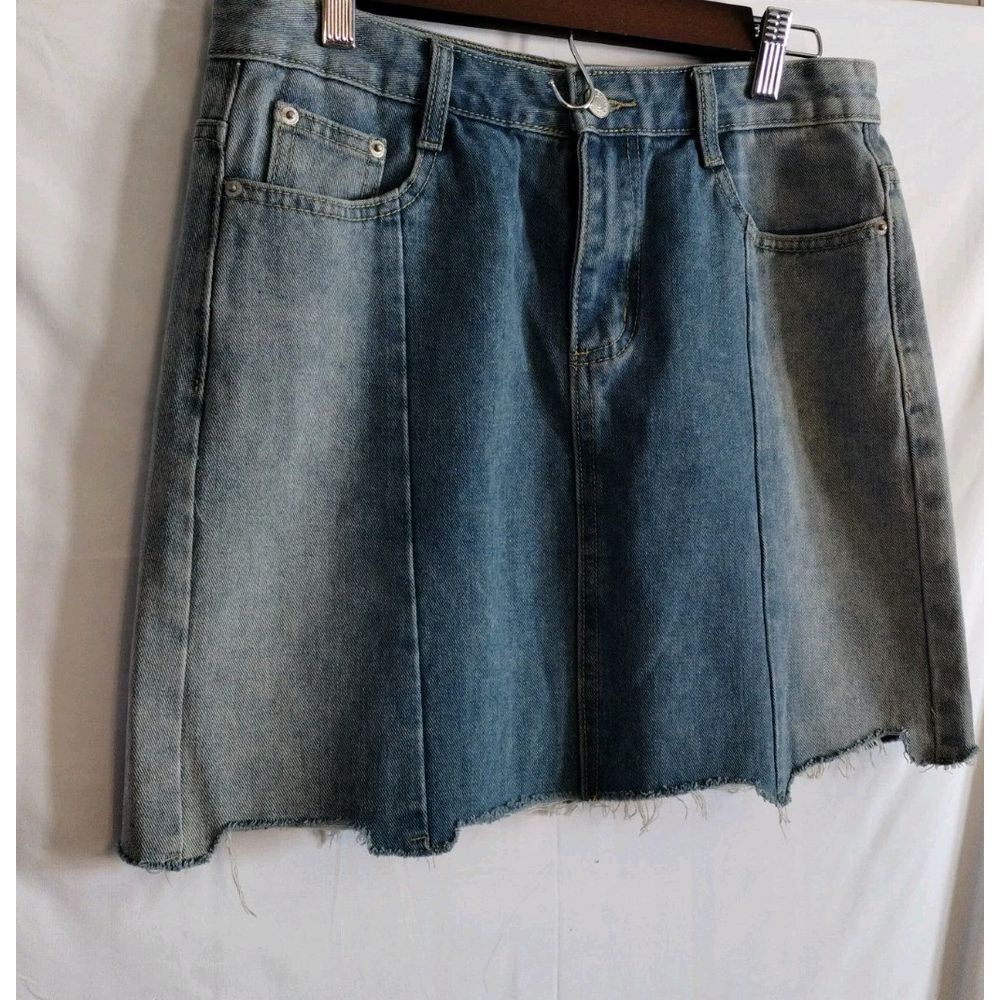En Creme Denim Skirt Women's Medium